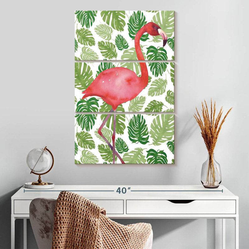 Flamant tropical Brampt I, H 32 po x l 20 po