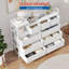 Commode moderne à 9 tiroirs avec station de charge Commode pour chambre à coucher Organisateur de commode robuste avec cordon d'alimentation Capacité de charge de 100 lb pour le dortoir du salon de la chambre à coucher-1263846721