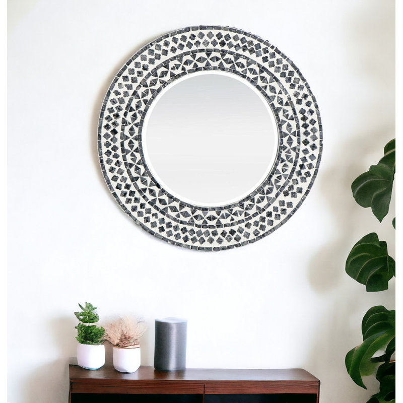 24" Round Framed Accent Mirror