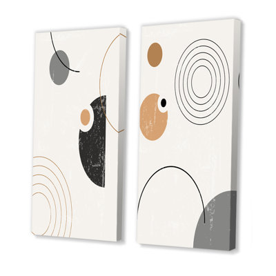 Minimal Colorful Circular Geometrics IV - ensemble de 2 impressions