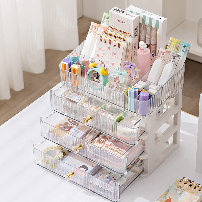 Organisateur de maquillage avec 3 grands tiroirs