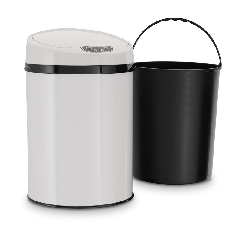 9 L Abfalleimer aus Edelstahl, Inox White