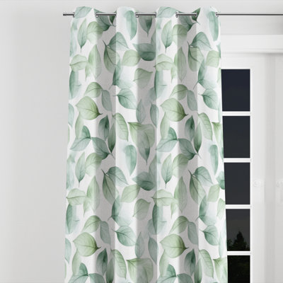 Boho Window curtains - Green Babetta Grommet Curtain - 1 Panel