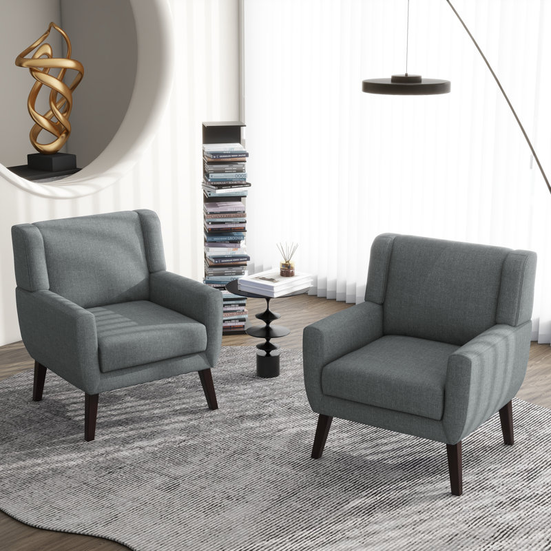 Jaqueze 73.7Cm Wide Armchair, Grey Polyester Blend/Linen