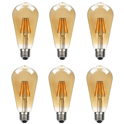 8W ST64 Dimmable Vintage Edison Light Bulb Amber