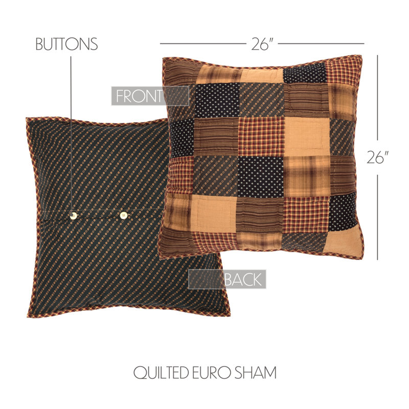 Patriotic Patch Euro Sham Quilted