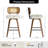 Stylish Swivel Counter Stool With Soft Upholstered Rattan Back-117494451-117494452