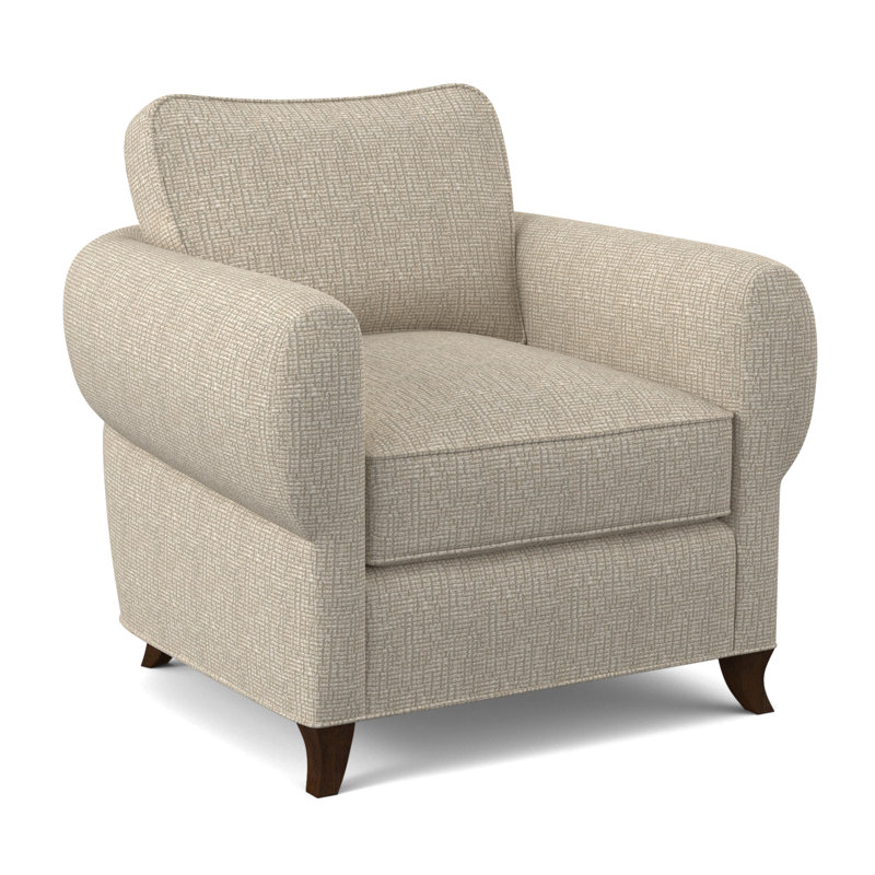 Fauteuil cocon, Noyer noir, Viscose pierres ivoire