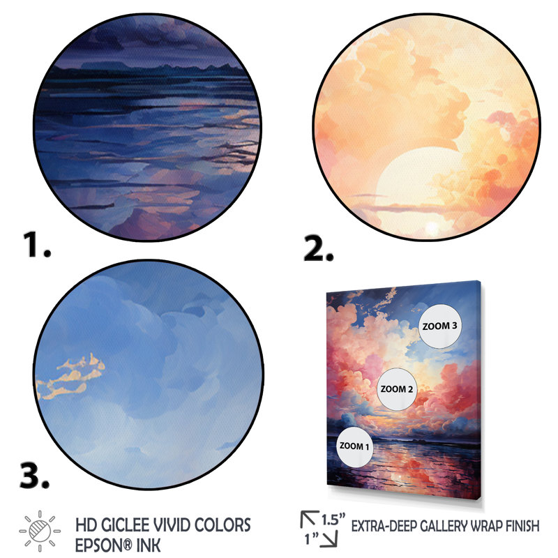 «Clouds Skys Canvas II», art mural paysage et nature, H 20 po x l 12 po x P 1 po, Toile tendue