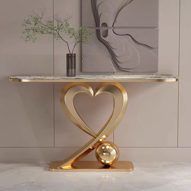Table de véranda de luxe de style italien en acier inoxydable, Noir / blanc, H 33,46 po x l 55,12 po x P 15,75 po