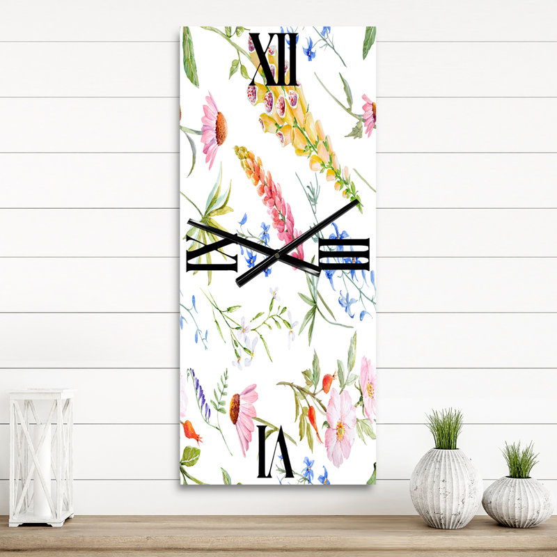 Horloge murale Vibrant Summer Wildflowers I, Petit