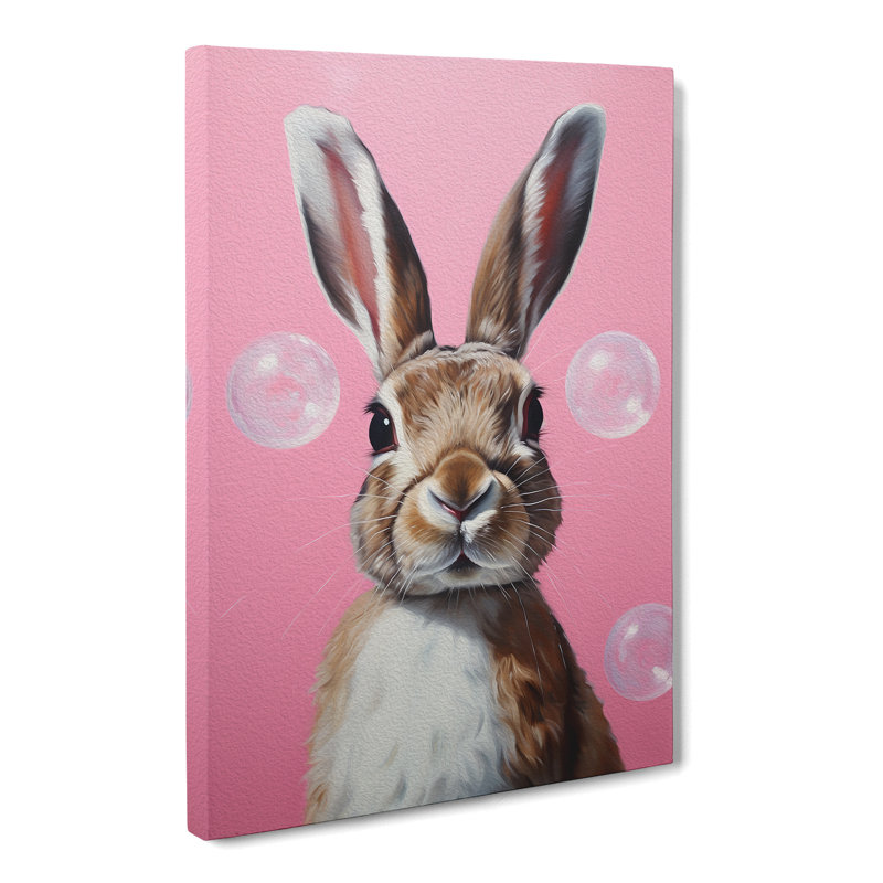 Hare Bubble Gum No.2 - Wrapped Canvas, 60cm H x 40cm W x 3cm D