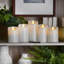 Unscented Realistic-Flame LED Wax Pillar Candles