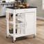 Chariot pour îlot de cuisine sur roulettes avec 3 tiroirs et rangement ouvert Haycher