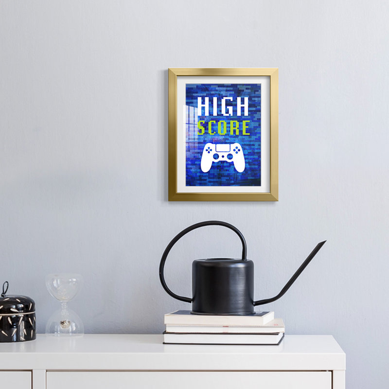 «It's Game On I», impression encadrée, 28.5" H x 20.5" W, Gold