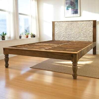 Hand-crafted Solid Wood King Bedframe Finish