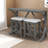 Space-saving Gray Dining Table Sets With Usb, Solid Wood Farmhouse Decor