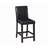 5 Piece Counter Height Table Set, Wooden Kitchen Table Set With Square Table And 4 Upholstered Chairs, Counter Height Dining Table With Crystal Decoration And Chair Set For Kitchen, Dining Room,Black