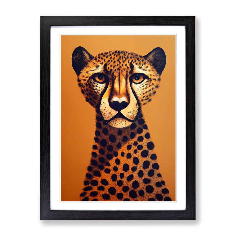 Unique Cheetah Art Vol.1 - Single Picture Frame Print, Black, 64cm H x 46cm W x 2cm D