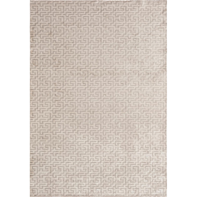 Sateesh Geometric Hand Loom Indoor / Outdoor Area Rug, Rectangle 6'6" x 8'2"