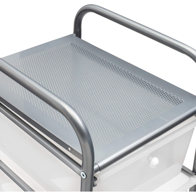 5-Drawer Rolling Storage Cart With Smooth Plastic Drawers And Locking Wheels For Home Office And Craft Organization