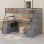 Lit mezzanine avec tiroirs, tablettes et bureau-289469604