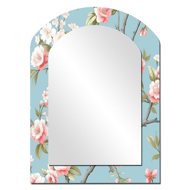 Leny - Miroir floral en métal, 34 po x 25 po