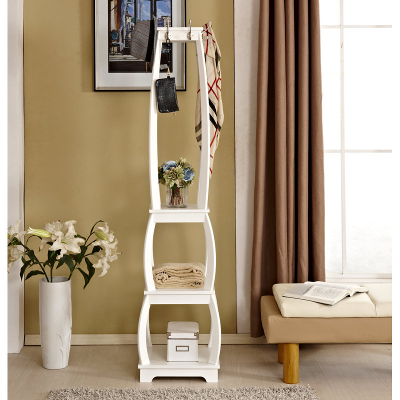 Freestanding Coat Rack, White