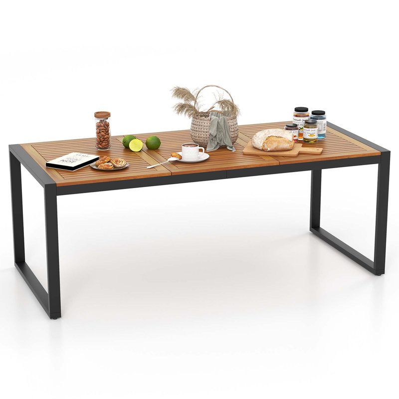 Aquanette Rectangular Acacia Solid Wood Outdoor Dining Table , 79 " W 35.5 " D
