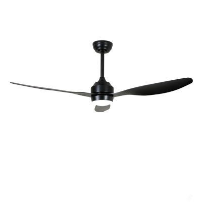 52" Ceiling Fan With Lights Quiet Dc Motor 3 Abs Blade Ceiling Fans 6 Speed Levels,Reversible Ceiling Fan, For Patio Living Room, Bedroom, Office,Indoor.(Matte Black )