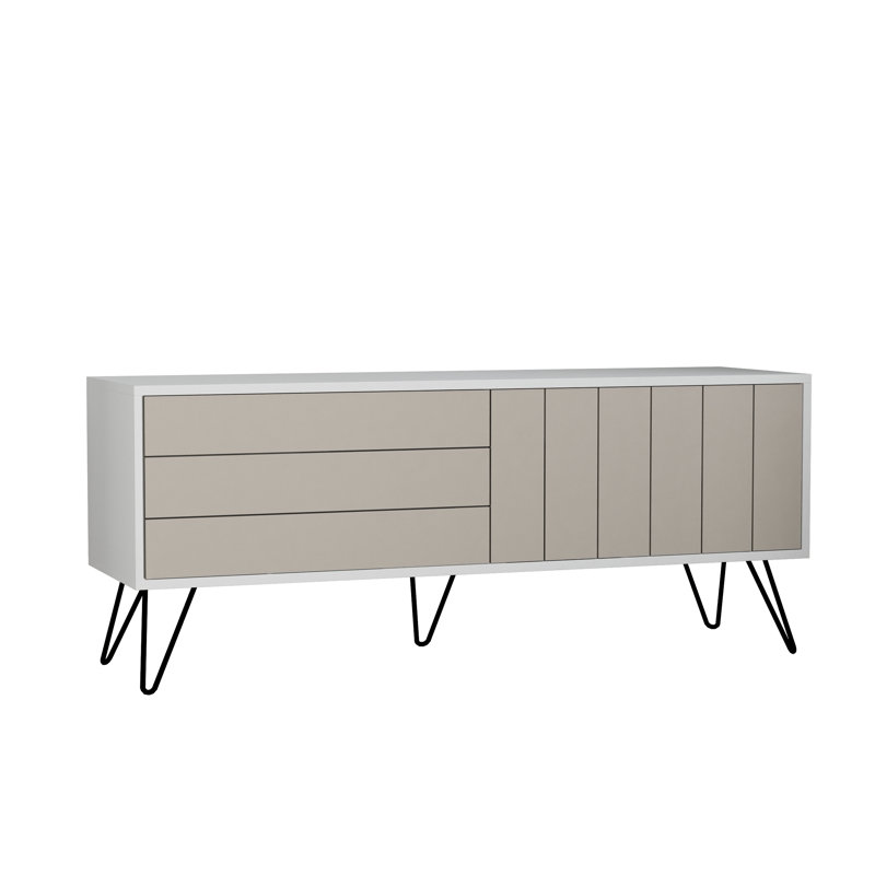 Adrian TV Stand for TVs up to 60", White/Light Mocha
