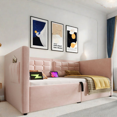 Upholstered Daybed With Hydraulic Storage And Usb & Type-c Charging by Mercer41