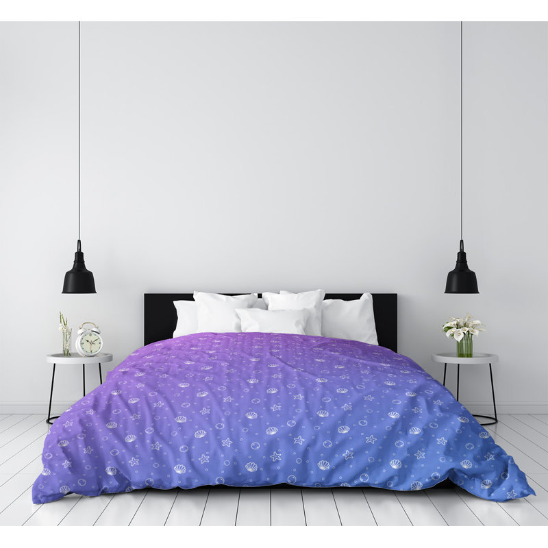 Housse de couette Katelyn Elizabeth, Housse de couette simple TG, Microfibre, Bleu / Mauve