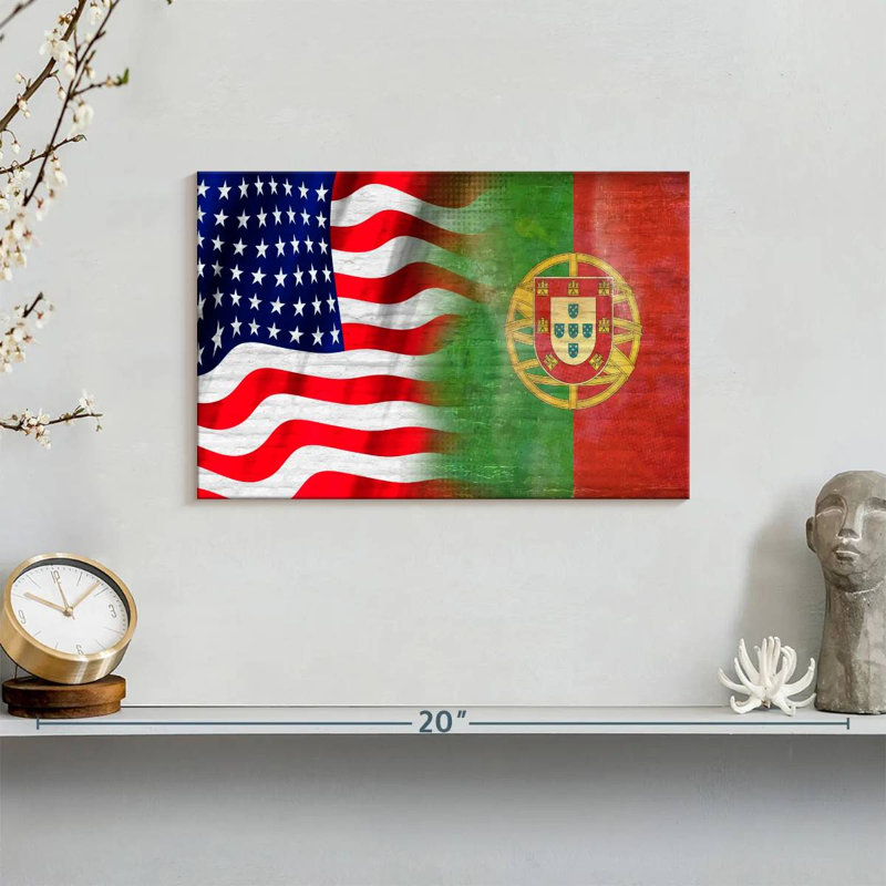'USA And Portugal, 8" H x 12" W