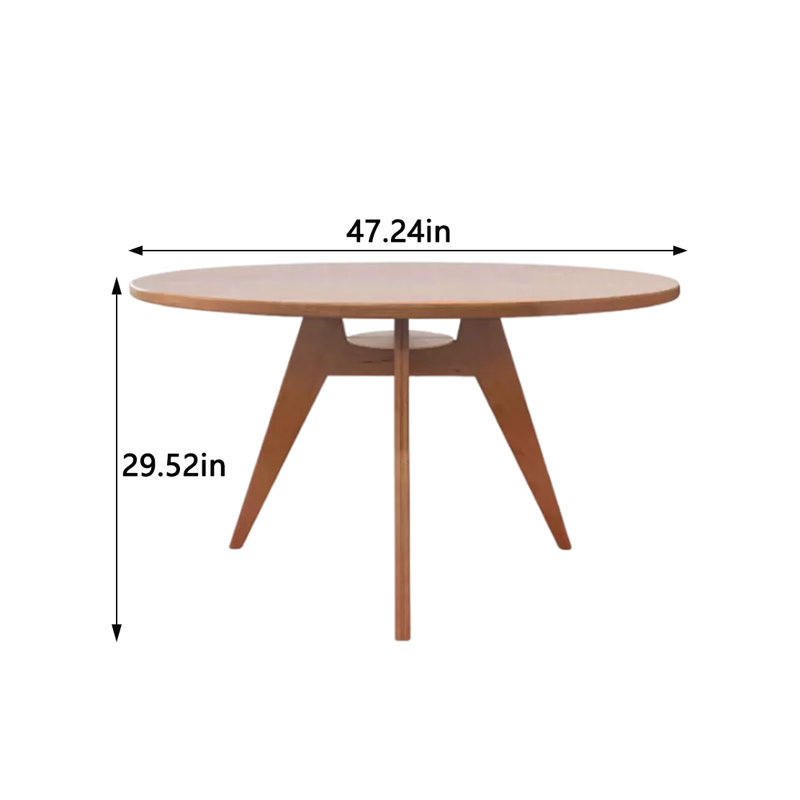 Cherry Round Solid Wood Dining Table
