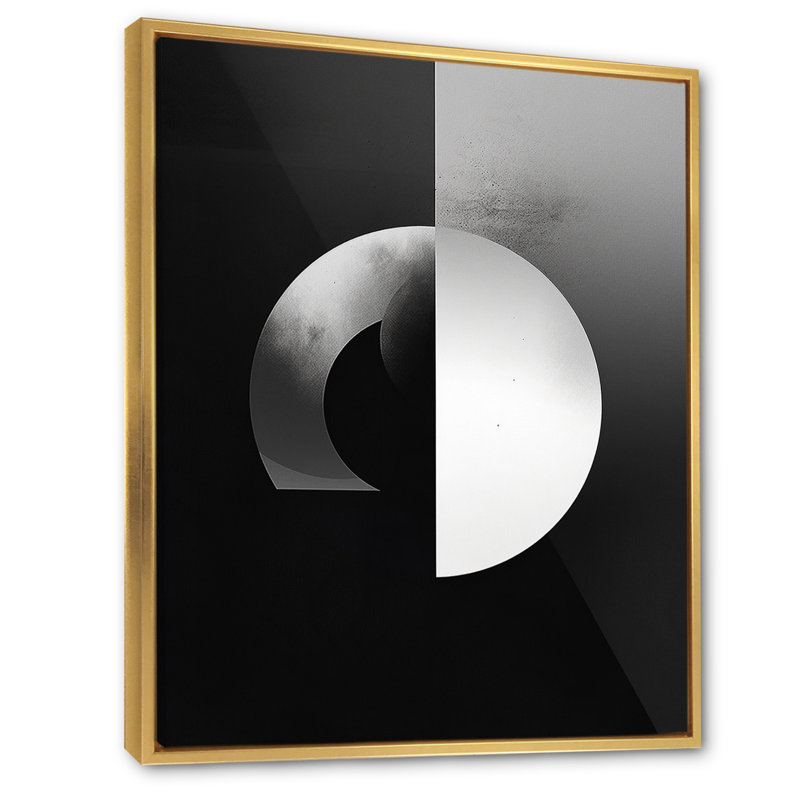 Essential Existance Circular Geometrics I - Imprimé, H 32 po x l 16 po x P 1 po, Cadre flottant doré