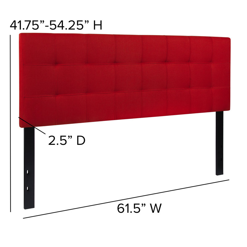 Ciriaca Quilted Tufted Upholstered Headboard, Queen, Red