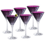 Colored Martini Cocktail Glass - Assorted Colors -Champagne Glasses -Set of 6 -7 Oz.- Made in Europe