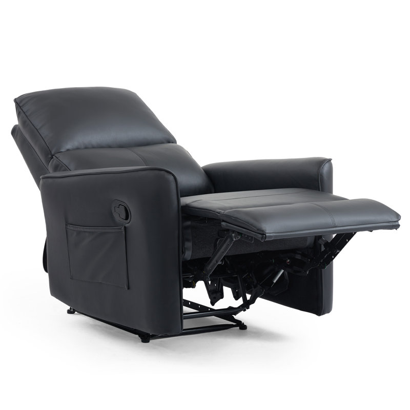 Susin 77cm Wide Wall Recliner Standard Recliner, Black Leather Match