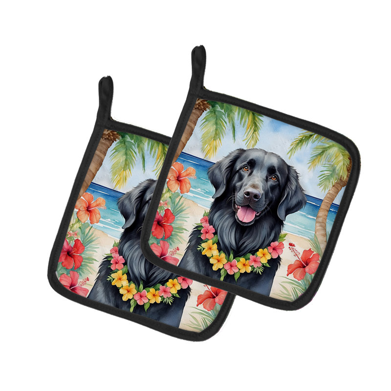 Caroline's Treasures Luau Party Floral Polyester Potholder Set