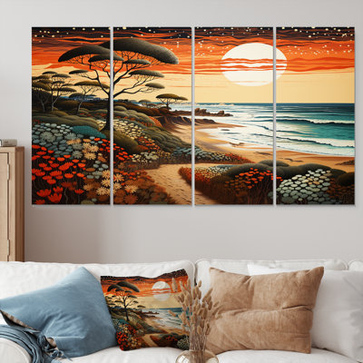Rhinehart - Beach Wall Art For Living Room 4 Piece