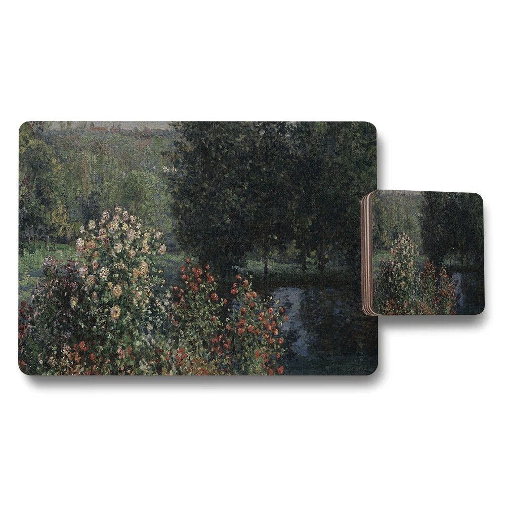 Garden Rose Bouquet Placemats And Coasters Set With Artwork