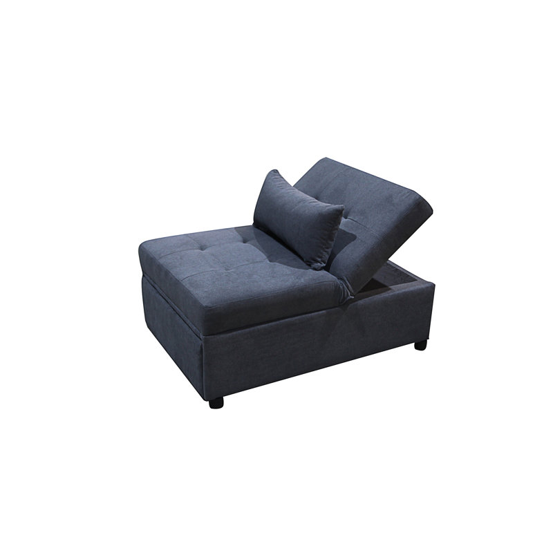 Canapé-lit pliant avec repose-pieds gris foncé, Gris foncé