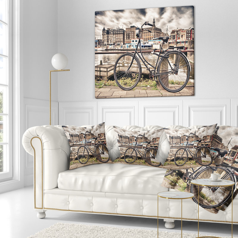 Coussin lombaire à vélo Cityscape, 16 po x 16 po, Carré