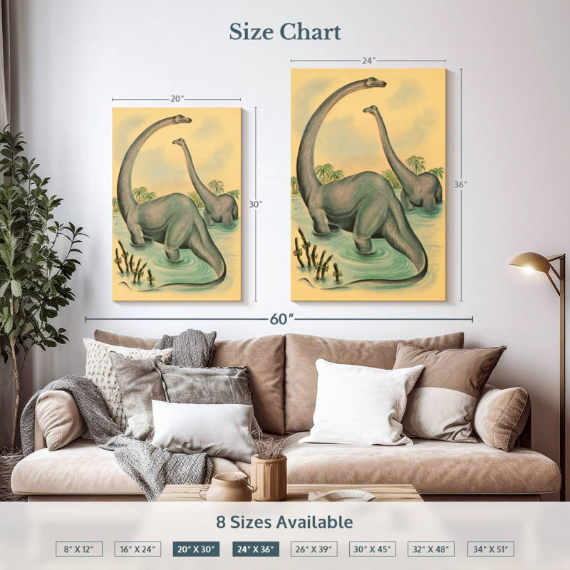 Brampt Jurassic Brontosaurus, 36" H x 24" W