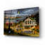 Art mural en verre épique «Halloween Night On The Lake» par JL Munro, 16 po x 12 po
