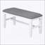 Ensemble de salle à manger de charme 6 pièces avec banc rembourré et chaises, structure en bois d'hévéa durable, finition grise et blanche