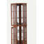 Vitrine de coin avec 4 tablettes réglables en verre trempé et système d'éclairage, pieds en bois massif, panneau arrière en miroir en acrylique (ampoule E26 non incluse)