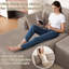 Canapé en forme de U de Boneless de 124 po, canapé modulaire moderne en forme de U, canapé-lit en velours côtelé à assise profonde pour le salon, aucun assemblage requis-366112256