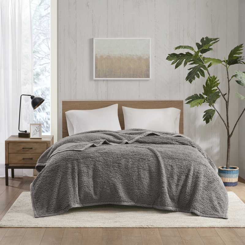 Burlington Berber Cozy Soft Blanket, King, Gray